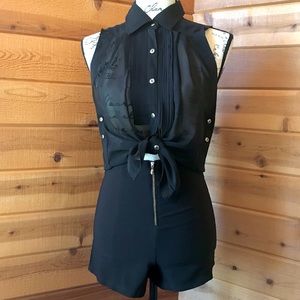 High Waisted Shorts with Gold Zipper